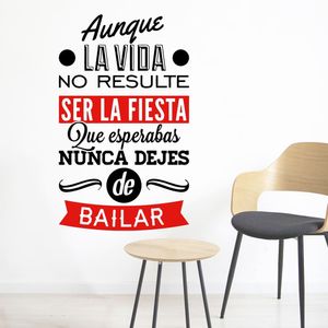 Vinilo Decorativo Stickart Aunque La Vida Pequeño Sticker Frases