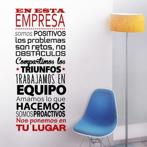 Vinilo Decorativo Stickart En Esta Empresa Pequeño Sticker Frases
