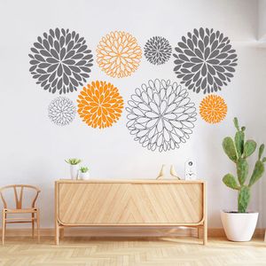 Vinilo Decorativo Stickart Explosión De Hojas Mediano Sticker Flores
