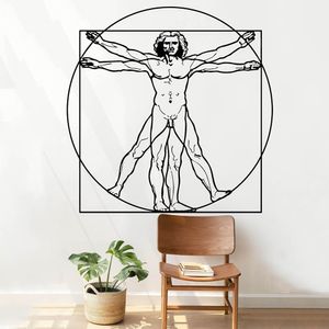 Vinilo Decorativo Stickart Hombre De Vitruvio Pequeño Sticker Arte