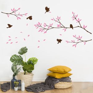 Vinilo Decorativo Stickart Aves Y Ramas Pequeño Sticker Árboles