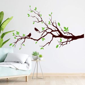 Vinilo Decorativo Stickart Aves En Rama Mediano Sticker Árboles