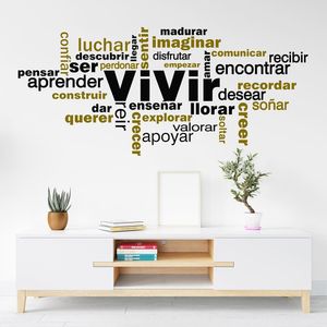 Vinilo Decorativo Stickart Vivir Pequeño Sticker Frases