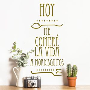 Vinilo Decorativo Stickart Hoy Me Comeré La Vida Mediano Sticker Cocina