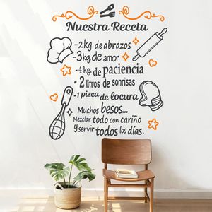 Vinilo Decorativo Stickart Nuestra Receta Pequeño Sticker Cocina