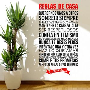 Vinilo Decorativo Stickart Reglas De Casa Pequeño Sticker Frases