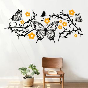 Vinilo Decorativo Stickart Mariposas Mediano Sticker Flores
