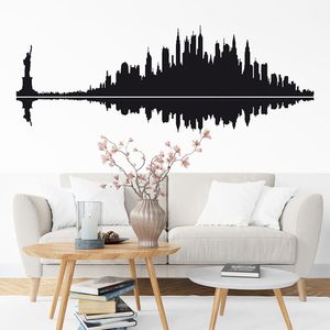 Vinilo Decorativo Stickart Skyline New York Mediano Sticker Urbano
