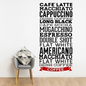 Vinilo Decorativo Stickart Tipos De Café Pequeño Sticker Cocina