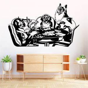 Vinilo Decorativo Stickart Perros Jugando Póker Mediano Sticker Arte