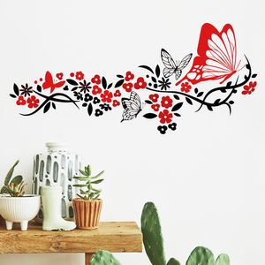 Vinilo Decorativo Stickart Rastro De Mariposa Mediano Sticker Flores