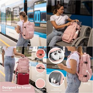 Mochila Grande Expandible Viajera para Cabina de Avión Viral TIKTOK- Rosa