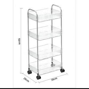 Carrito Organizador 4 niveles Acrílico Transparente
