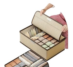 Caja de Almacenamiento para Ropa Interior con Tapa Beige