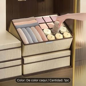 Caja de Almacenamiento para Ropa Interior con Tapa Beige