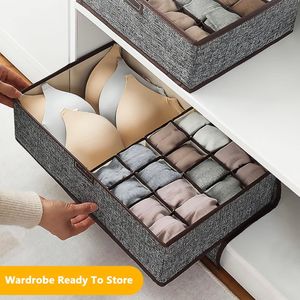 Caja de Almacenamiento para Ropa Interior con Tapa Gris