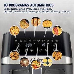 Freidora de aire digital oster CKSTAF60WDDF 6L de capacidad 10 programas automáticos