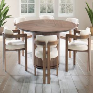 Comedor Dmuebles 6 sillas Pad - Blanco/Nogal
