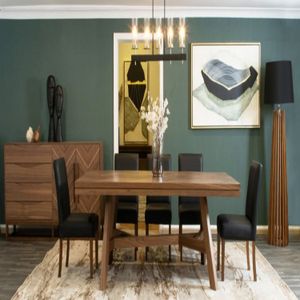 Comedor Dmuebles 6 sillas Veliero - Negro/Nogal