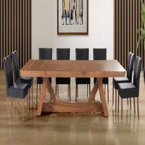 Comedor Dmuebles 8 sillas Matera - Negro/Nogal