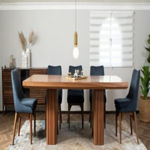 Comedor Dmuebles 6 sillas Atenea - Gris oscuro/Nogal