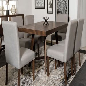 Comedor Dmuebles 6 sillas Granada - Gris claro/Nogal