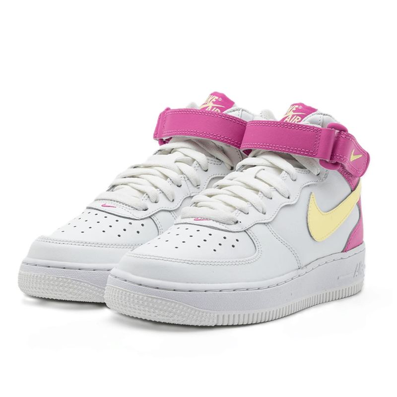 Zapatillas Nike Nike AIR FORCE 1 MID talla 37.5US blanco con fuxia para mujer Real Plaza