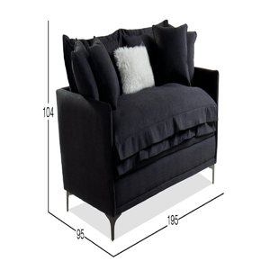 Sofá 3 cuerpos Dmuebles Berlín - Negro