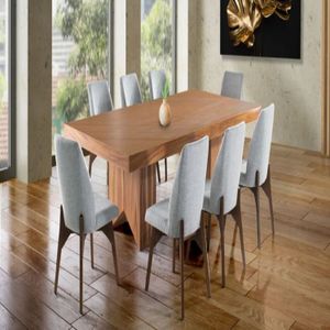 Comedor Dmuebles 8 sillas Britz - Gris claro