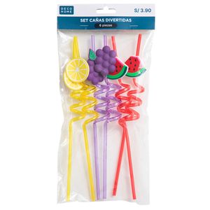 Set de Cañas Divertidas DECO HOME 6un
