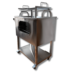 Caja china mediana full acero inoxidable con visor