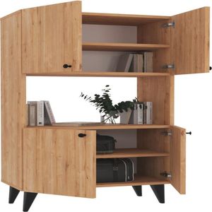 Librero Armario TU MESITA Bogota color Haya 4 puertas