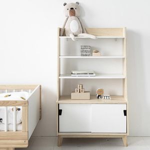 Librero Infantil TU MESITA Aragón color Duna/Blanco 2 puertas corredizas