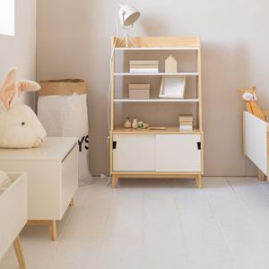 Librero Infantil TU MESITA Aragón color Duna/Blanco 2 puertas corredizas
