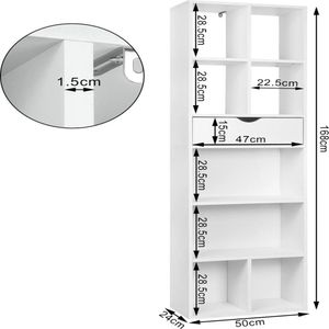 Librero Estante TU MESITA Sandy color Blanco 1 cajón