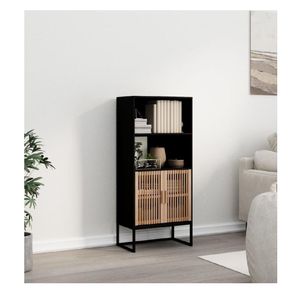 Librero Moderno TU MESITA Fargot corlor Negro/Haya 2 puertas