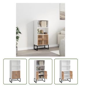 Librero Moderno TU MESITA Fargot corlor Blanco/Haya 2 puertas