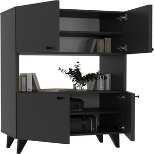 Librero Armario TU MESITA Bogota color Negro 4 puertas