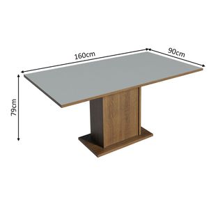 Mesa de Comedor Rectangular 6 Puestos 5275 Marrón/Gris