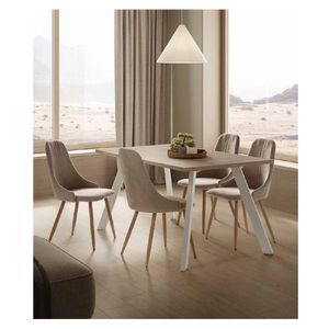 Mesa de Comedor Moderna TU MESITA Regis color Natural/Blanco
