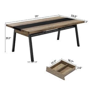 Mesa Moderna de Comedor TU MESITA Rodisia color Marrón/Negro 2 cajones