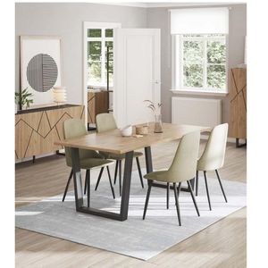 Mesa de Comedor TU MESITA Ximena color Natural/Negro