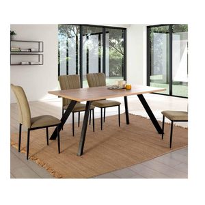 Mesa de Comedor Moderna TU MESITA Regis color Natural/Negro