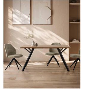 Mesa de Comedor Moderna TU MESITA Paola color Natural/Negro