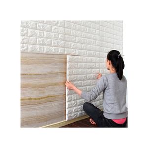 Papel Mural En 3D Espuma Decorativa Adhesiva Blanco