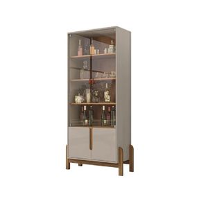 Vitrina Moderna TU MESITA Palmer 4 puertas color Gris claro/Marrón