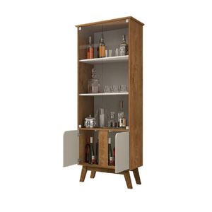 Vitrina Multiusos TU MESITA Marsella color Haya/Blanco 4 puertas
