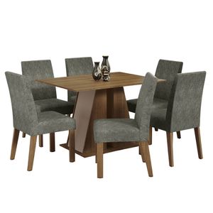Juego de Comedor Cheryl con 6 Sillas Gris