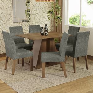 Juego de Comedor Cheryl con 6 Sillas Gris