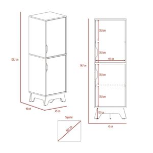 Mueble Alacena de Cocina Bicolor 45cm Melamina Blanco/Duna Tuhome